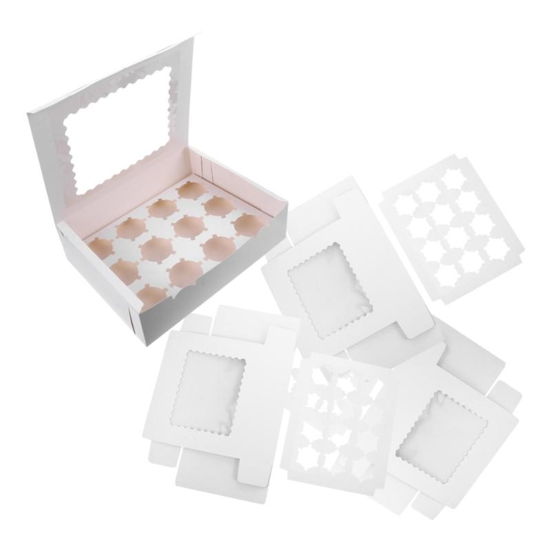 

10pcs Egg Tarts Boxes Dessert Containers Storage Boxes with Clear Window