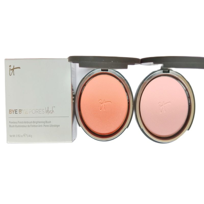 

It Cosmetics Bye Bye Pore Blush Face Rouge Makeup Cheek Powder Minerals Blusher Palette Naturally Skin 5.44g 2 Color +Gift