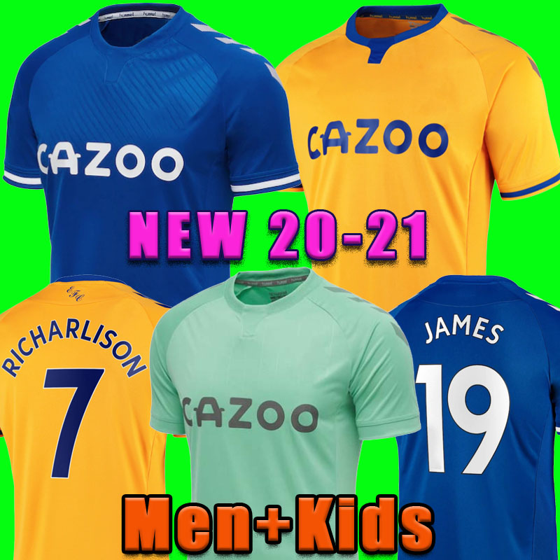 

20 21 Soccer Jerseys JAMES RICHARLISON KEAN SIGURDSSON Football Shirt 2020 2021 WALCOTT home away uniforms Men + Kids Kit, Home men+patch
