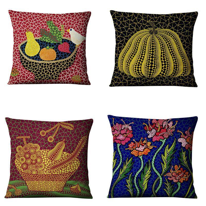 

Hot Style Creative Plant Oil Painting Pillowcase Home Decoration Sofa Cushion Cover Car Seat Pillow Cover Decorative Pillow1