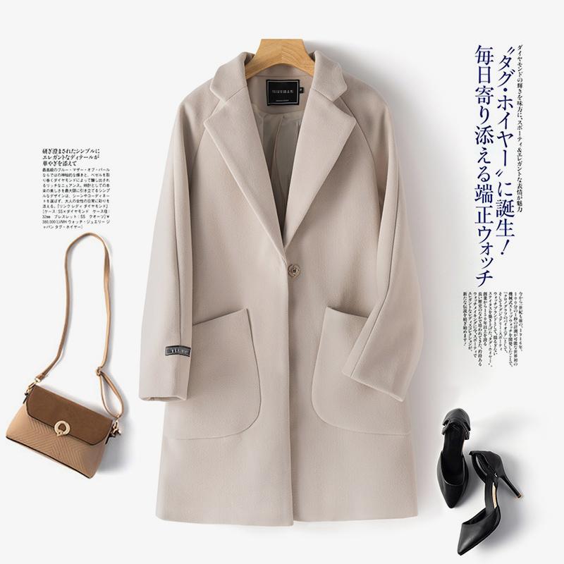 

New 2020 Winter Cashmere Coat Female Brief Paragraph Plus Size High-end 100% Woolen Cloth Hepburn Wind Coat Short Wool Jackets, Royal blue