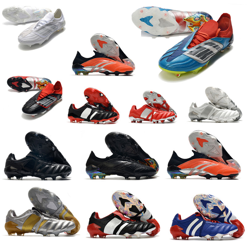 

Hot Classics Predator Accelerator Electricity Mens Predator Mania + FG Soccer shoes Football Boots 1998 Red Soccer Cleats Shoes 39-45