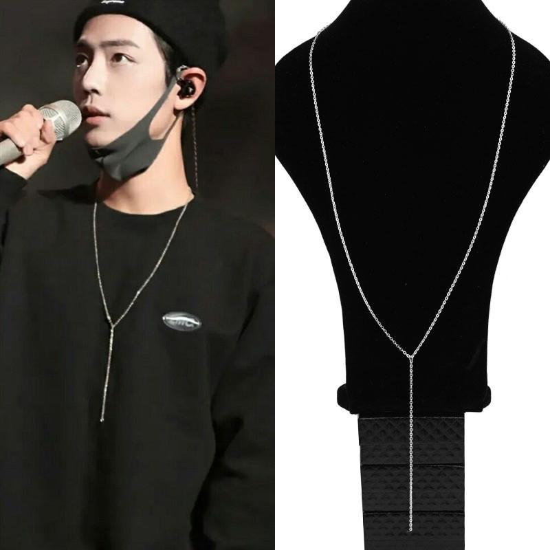 

Korean stars KPOP 316L Stainless Steel Long Necklace Chain Single O Design Chains Long Neckless Women Men Jewelry Necklace