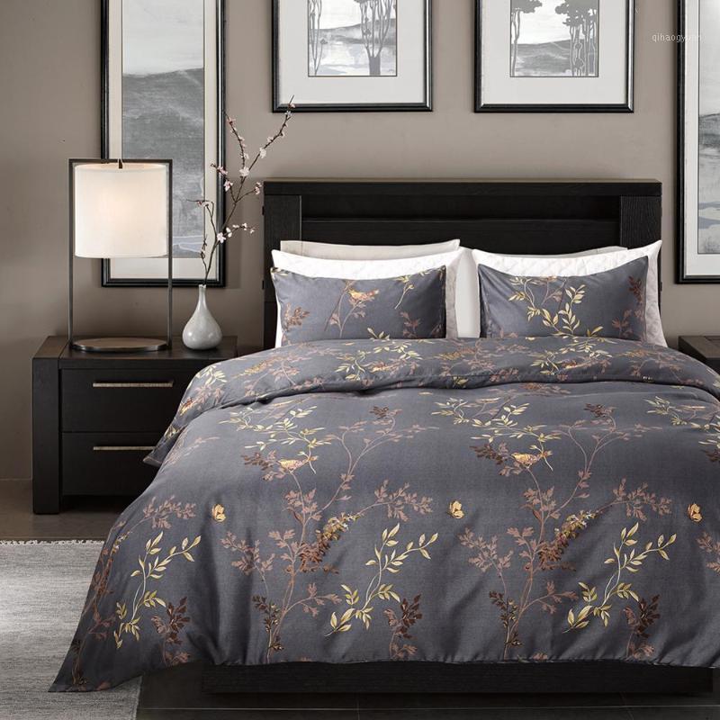 

Sanding Bedding Set Thick Warm Microfiber Duvet Cover Pillowcase Bed Linen US  Queen King Size Grass Flower Bird Printed1
