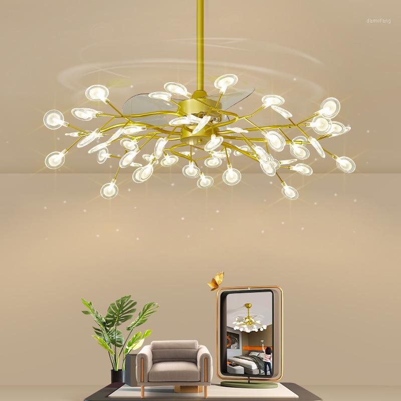 

Nordic personalized fan lamp creative living room chandelier modern simple firefly branch led dining room bedroom lighting1