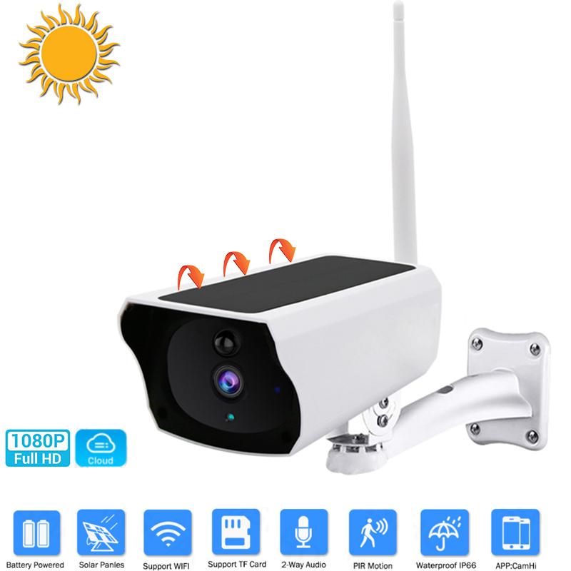 

HD Solar 1080P WiFi Camera CCTV Outdoor Security Surveillance IP Camera with Charging Battery IR Motion Detection Waterproof Cam