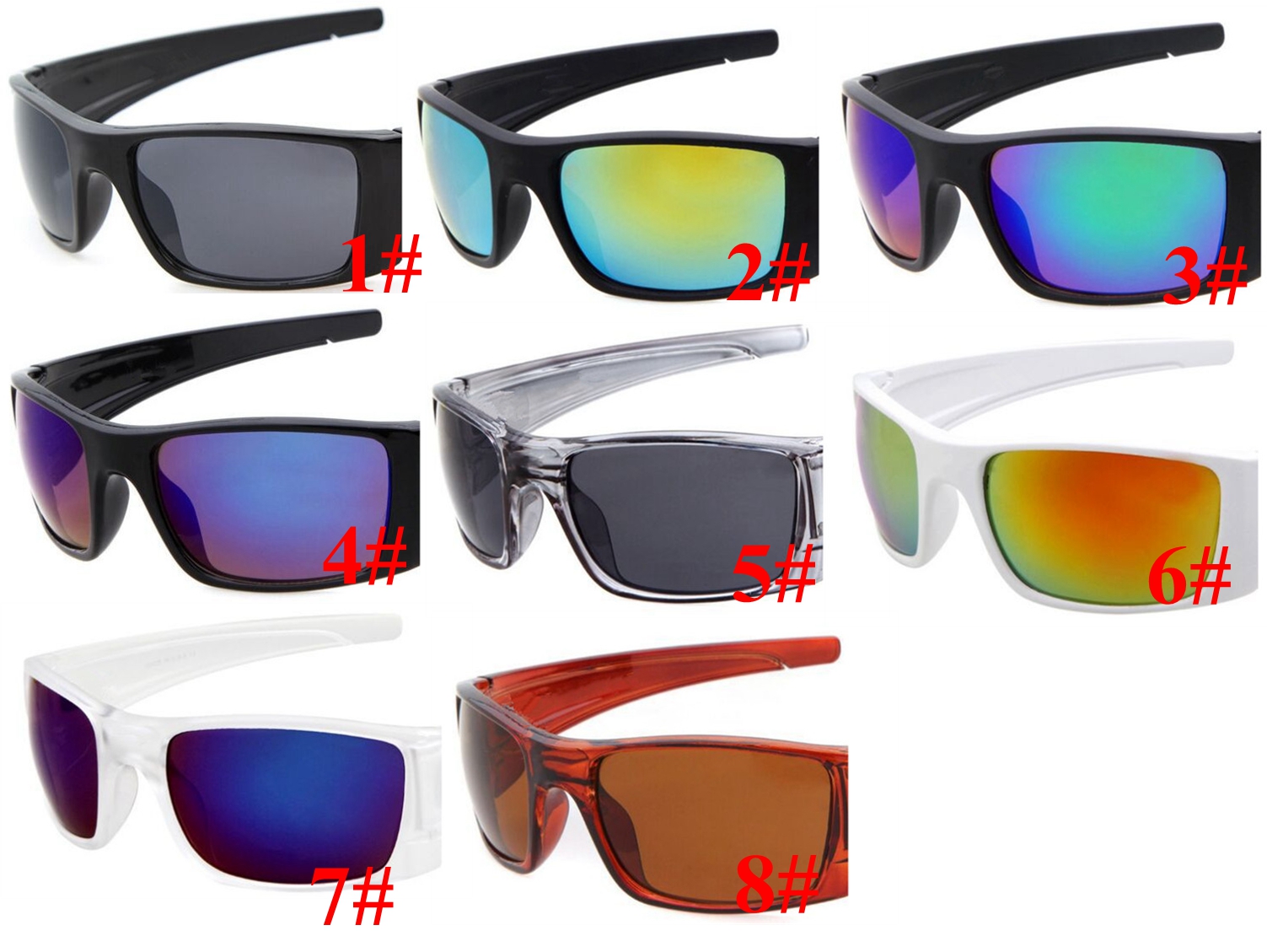 

10PCS SUMMER Fashion Sunglasses Mens Brand Outdoor sports Sunglasses Fashion Designer Classic Dazzle colour GLASSES Eyewear 8 colors 10PCS