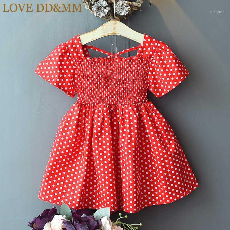 

LOVE DD&MM Girls Dresses 2020 Summer New Children's Wear Girls Fashion Polka Dot Waist Backless Cross Red Princess Sweet Dress1
