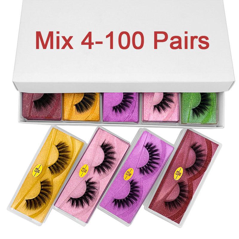 

3d Faux Mink Lashes Wholesale 10/20/30/50/100 Pairs Fluffy Natural False Eyelashes with Packaging Vegan Makeup Lash Lift In Bulk