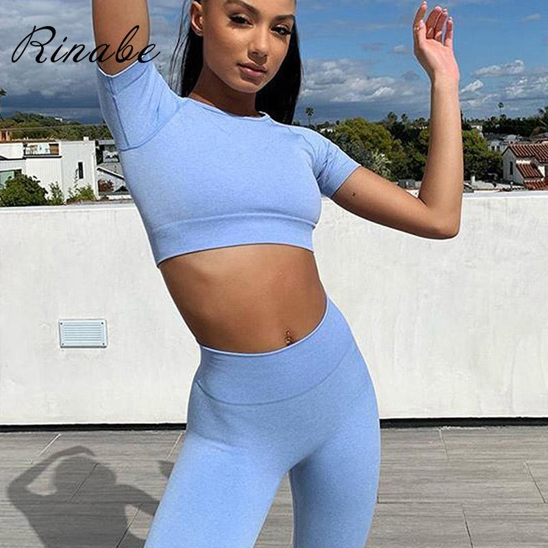 

Rinabe 2021 New Workout Set Slim Fitness Tracksuit Work Out Sports Women' Clothing Solid Quick Dry Woman Yoga Sets, 05