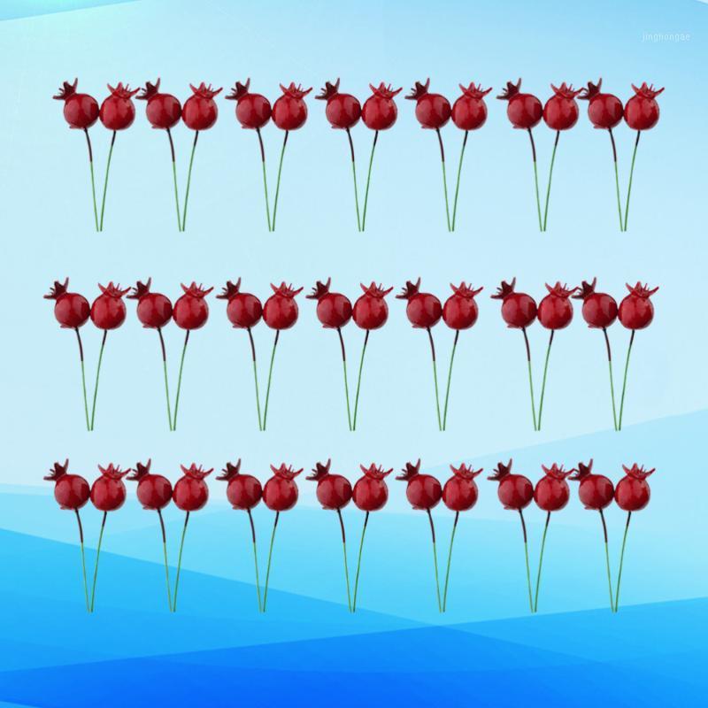 

50pcs Simulated Pomegranate Ornament Artificial Fruits Decor Micro Landscape Garden Decoration for Home Party1, Red