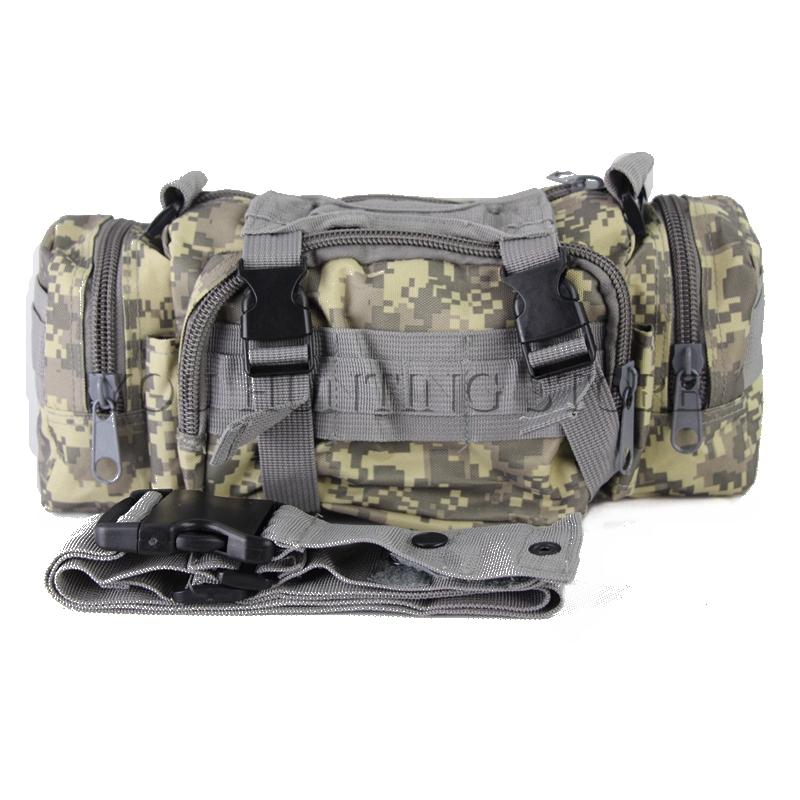 

ACU US Army MOLLE panel 3 functions tactical Waist Sport Bag Ultra-light Hunting Soldier tactical Waist Camouflage Bag, Black