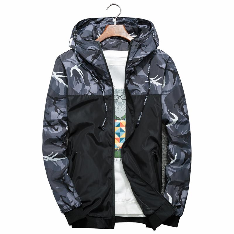 

Men's Jackets Spring Autumn Camouflage Hooded Coats Casual Zipper Male Thin Windbreaker Mens Brand Clothing 6XL, Army green