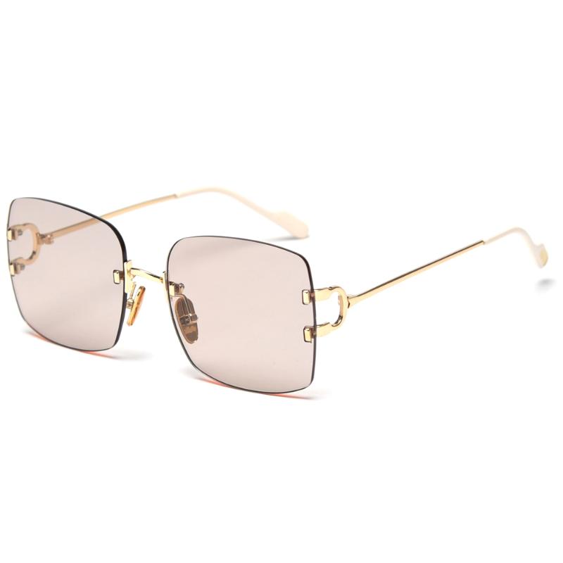 

Sunglasses Veshion Uv400 Polarized Women Square No Frame Green Blue Colors Vintage Woman Glasses Rimless Men Tinted