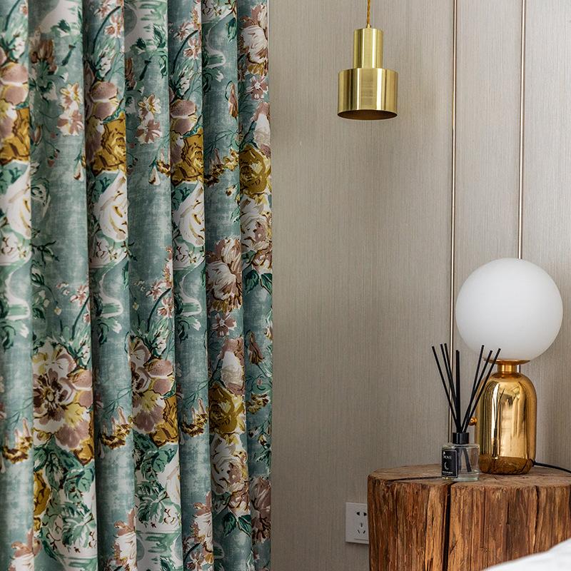 

Modern Simple New Double-sided Light Printing Curtains for Living Dining Room Bedroom French Window Kitchen Curtains, Tulle