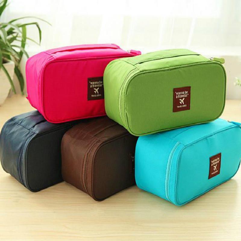 

Travel Cosmetic Makeup Bag Toiletry Wash Storage Case Underwear Bra Bag New1