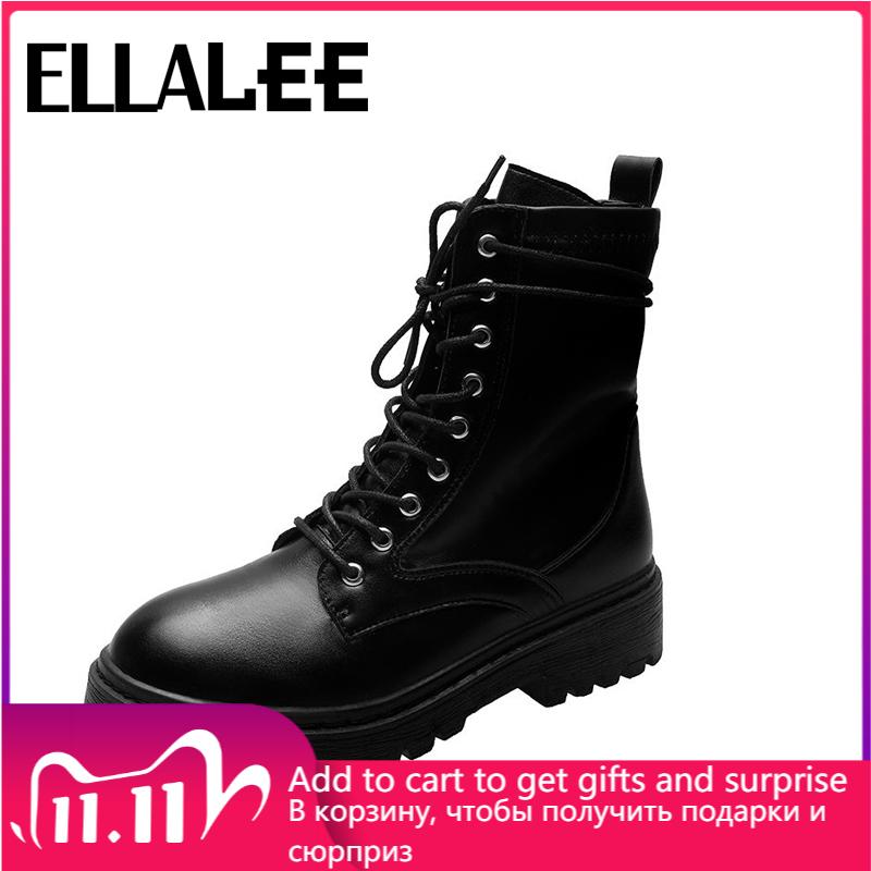 

Womens Designer Boots Round Toe Lace-up 2 Styles High/low Top Lace-up Comfortable Mesh Lining Black Fashionable Boots, High top