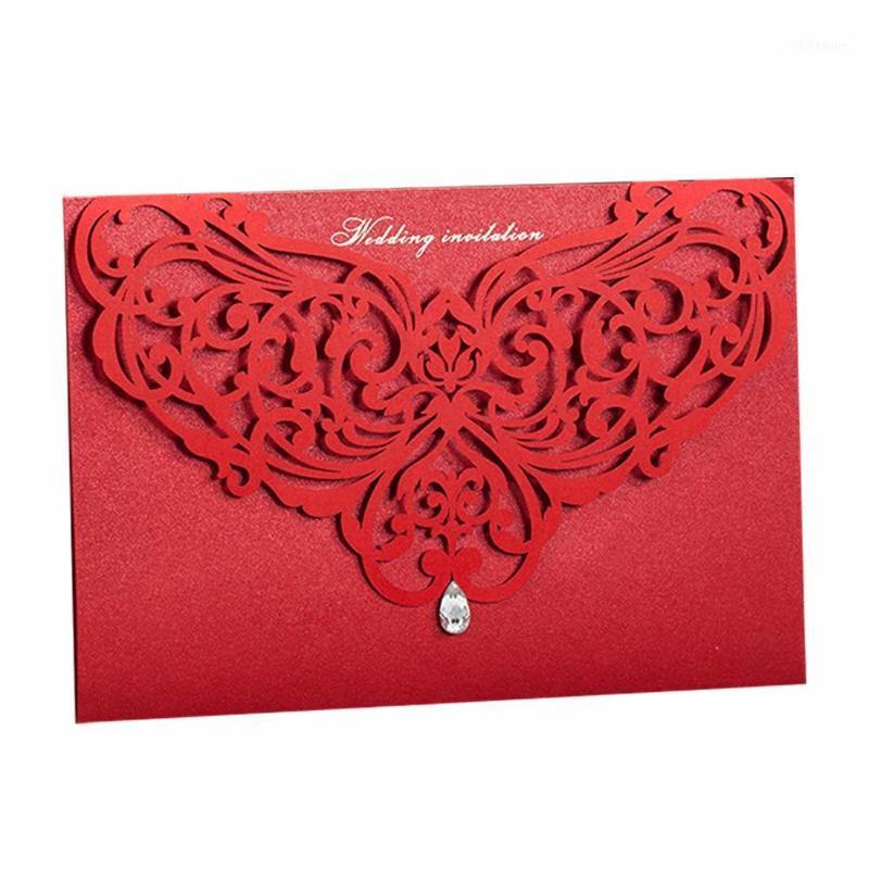 

50Pcs Chinese Classic Red&White Laser Cut Wedding Invitation, Bridal Shower Marriage Invitation Card Party Favors with Envelope1