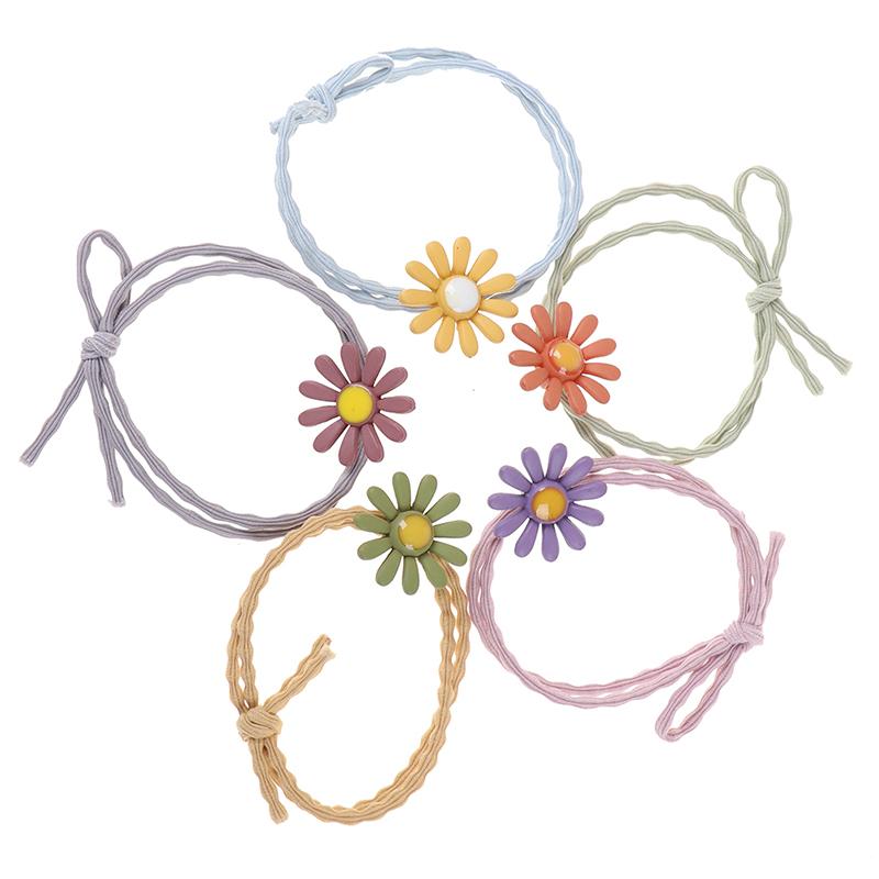 

Cartoon Hair Rope Elastic Nylon Hair Bands For Girls Colorful Elastic Rubber Band Kids Accessories, Green