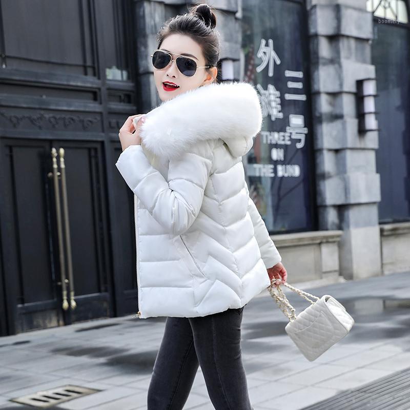 

ZITY Winter Female Jacket 2020 Hooded Winter Coat Fake Fur Collar Parkas Woman Plus size S-6XL Jacket Women Short Down1, White 2
