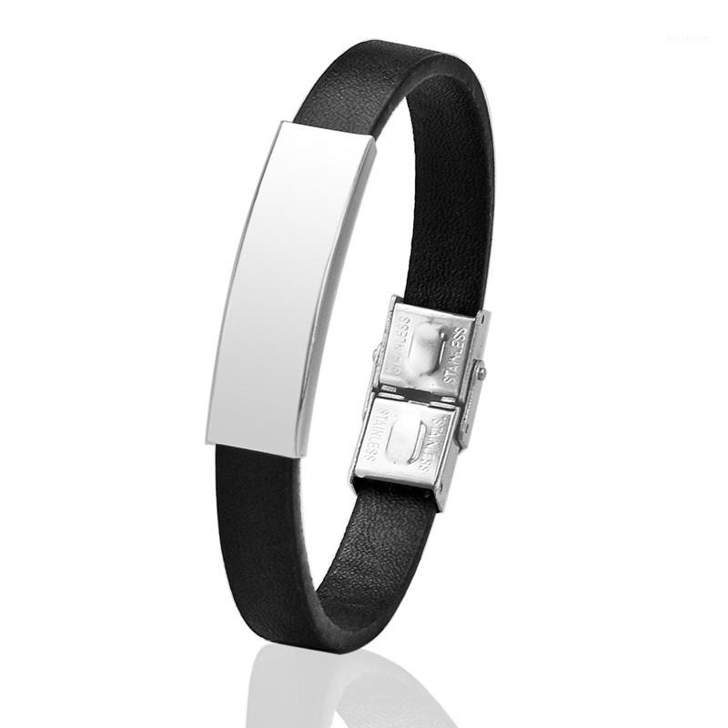 

Men Bracelet black PU Bangle with Stainless Steel nickel lead & cadmium free 10mm Sold Per Strand 7.5inch/8inch/8.5inch1