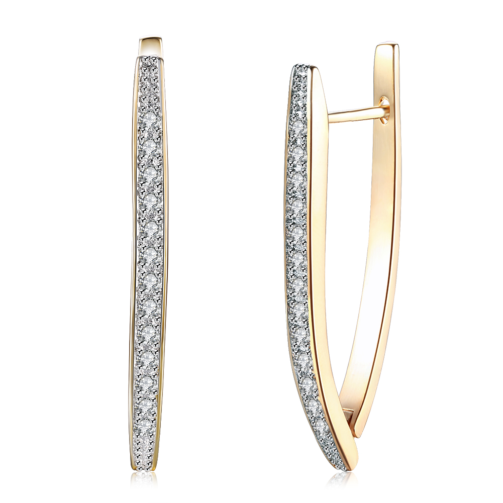 

k gold zircon ear buckle single row diamond romantic earrings ear clip womens kzce127