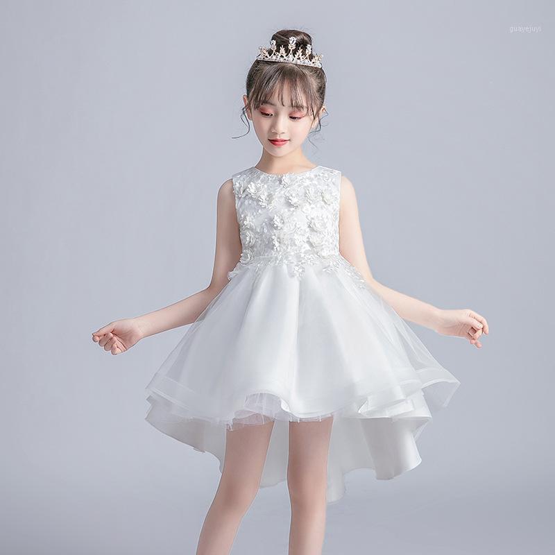 

New Summer Kids Girl Dress Embroidery Applique Baptism Birthday Party Dresses for Girls Wedding Banquet Prom Flower Girl Dress1, As picture