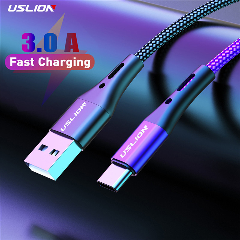 

Cell Phone Cables 3A Fast Charging USB Type-C Charger Cable Wire For Samsung S10 S20 Xiaomi mi 11 Mobile Phone Micro, Black