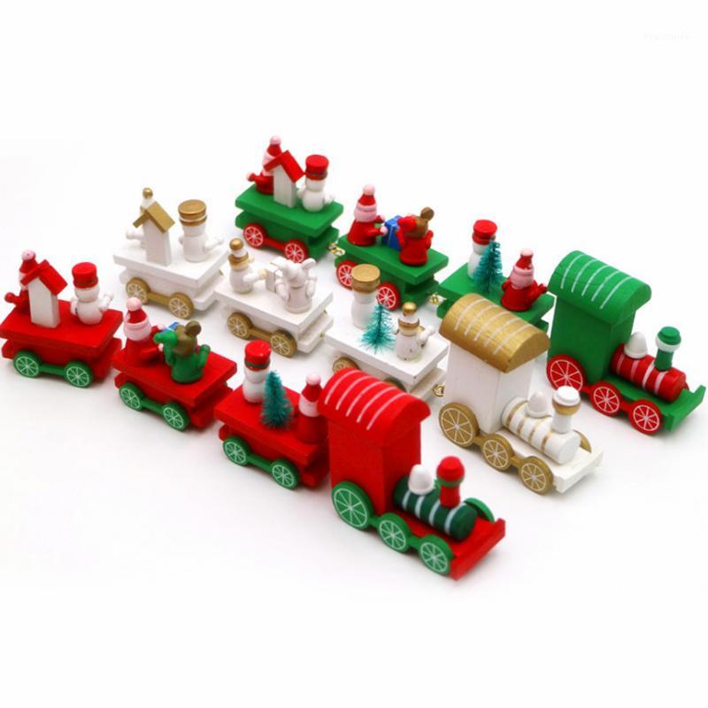 

1pc Christmas Train Form Wood Natale Decoration Santa Claus Bear Xmas Kid Toys Wooden Gift Home Ornament Navidad 2017 New Year1