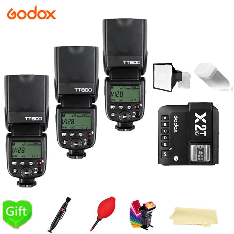 

3X Godox600600SL Flash Speedlite + X2T-C/N/S/F/O/P BT Bluetooth Trigger with Phone for fuji