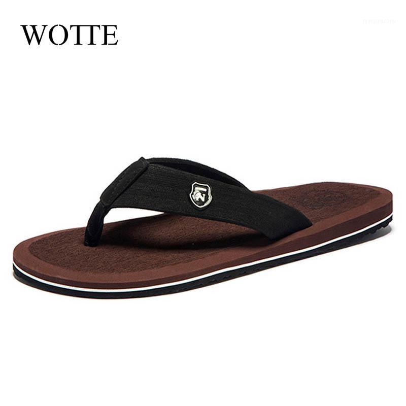 

WOTTE Men Summer Flip Flop Shoes Sandals Male Slipper Indoor Outdoor Beach Flip Flops Men Fashion Home Non-slip Sandals Shoes1, Black