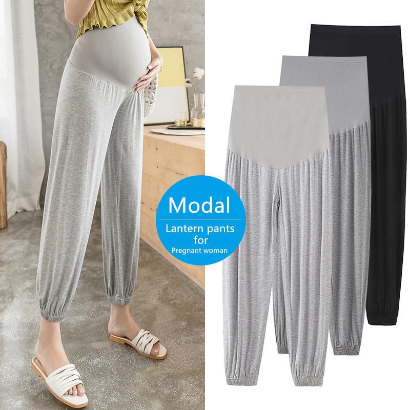 

Maternity Pants Summer Solid color Loose Style Adjustable Elastic Waist Belly Support Pants Maternity Trousers1, Gray