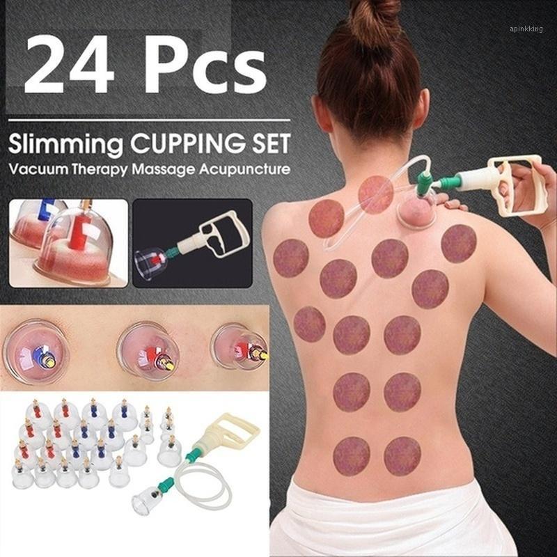 

Electric Massagers 24 Cups/SET Cupping Set Chinese Vacuum Therapy Stress Relief Body Slimming Massage Healthy Suction Set1