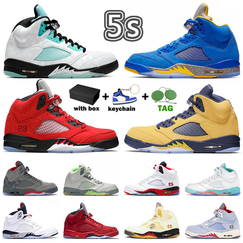 

[With Box] Man's Woman's Jumpman 5 5s Basketball Shoes 2022 Newest Michigan FAB White Sail Concord Easter Camo Anthracite Metallic Gold Sliver Sneakers Designer Trainer, 006 40-47 wings