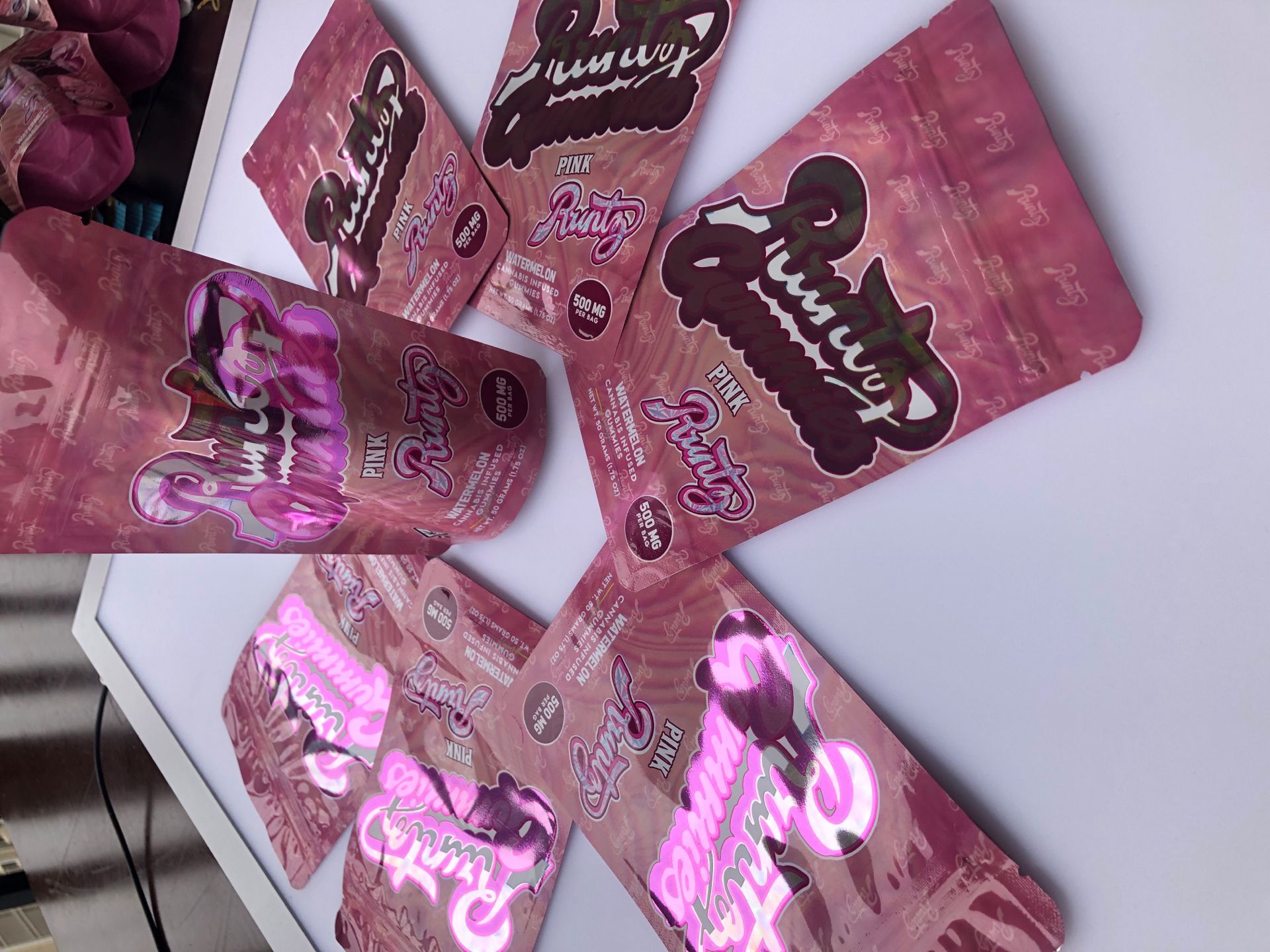 

Packaging Edibles Pink Runtz 500mg Bags Sf California Gummies Bag Local Mylar bbyLY bde_luck