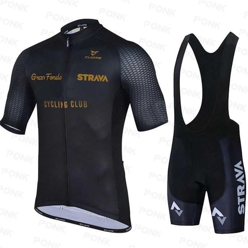 

Red STRAVA Pro Bicycle Team Short Sleeve Maillot Ciclismo Men' Cycling Jersey Summer breathable Cycling Clothing Sets 220222