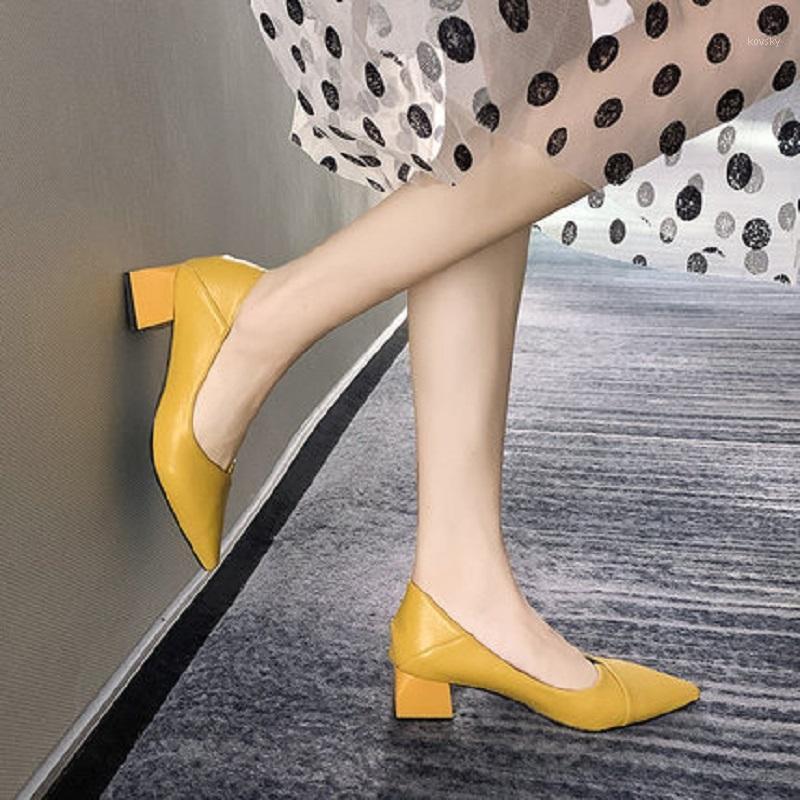 

Spring and autumn new pointed single shoes thick pointed thick with heel women's shoes1