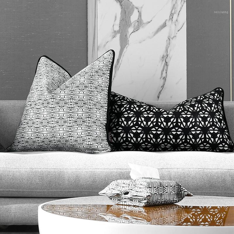 

Original Design Cushion Cover Abstract Geometric Black White Pillow Cover Throw Pillow Case Sofa Chair Without Stuffing1