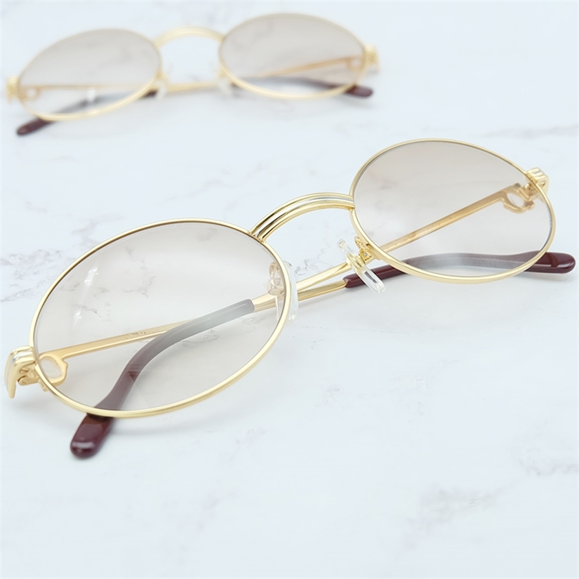 

Retro Oval Sunglasses Men Metal Stylish French Sunglass Mens Classic Driving Shade Eyewear authorized Designer Sun Glasses