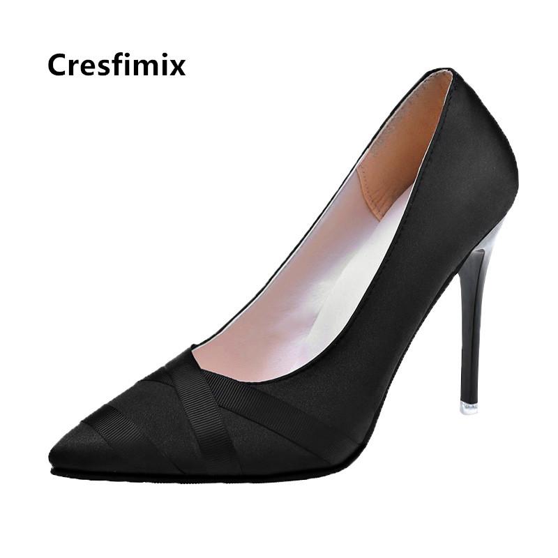 

Cresfimix Women Fashion Black Spring & Summer Slip on High Heel Pumps Female Fashion Comfortable Shoes Szpilki Damskie B9103b