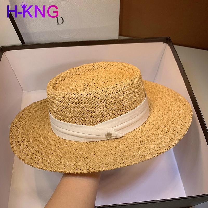 

2021 Summer Women Wide Brim Straw Hat Fashion Chapeau Paille Lady Sun Hats Boater Wheat Panama Beach Hats Chapeu Feminino Caps, White
