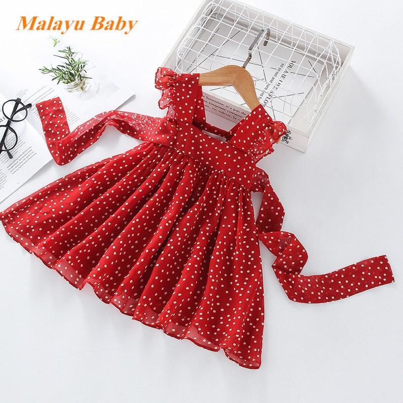 

Malayu Baby Girls dress Summer new girls Chiffon Polka Dot sleeveless dress Princess Dresses 2-7 years kids clothing1, Black
