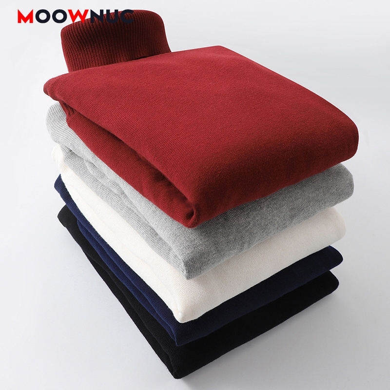 Men's Sweaters Casual Pullover Thick Cotton Keep Warm New Male Spring Autumn Solid Slim Fit Fashion Smart Sweaters MOOWNUC 201124