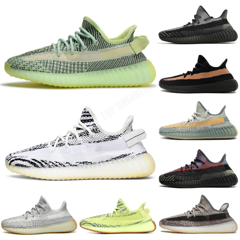 

2022 luxury running shoes cinder black static 3M men women reflective yeezies boost sneakers zebra clay v2 yezz earth israfil mens womens sports yezzies 3, Color 1