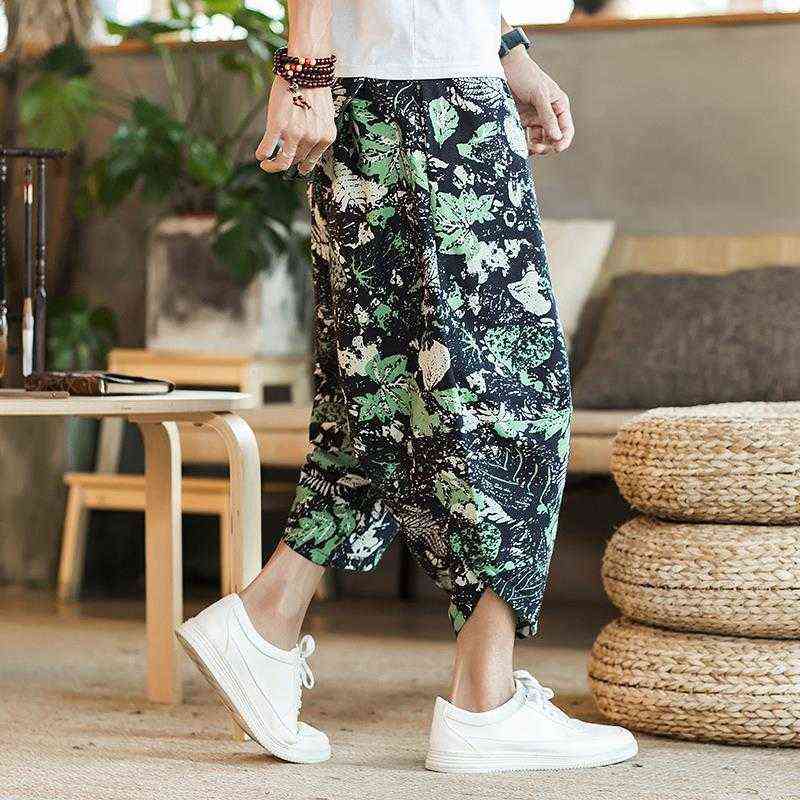 

Men Harajuku Harem Pants Summer Cotton Linen Joggers Trousers Male Vintage Ethnic Thailand Nepal Bali Style Sweatpants Plus Size G0104, Style 12