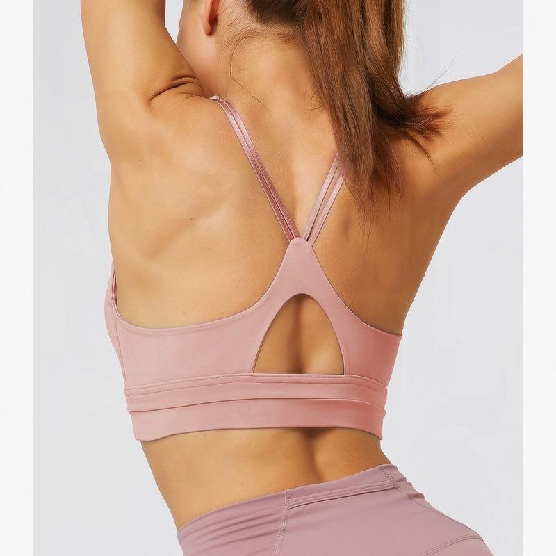 

Seamless Workout Colorvalue Activewear for Women Fitness Top Padded Strappy Sports Push Up Yoga High Neck Energy Seamless Bra1, Pink