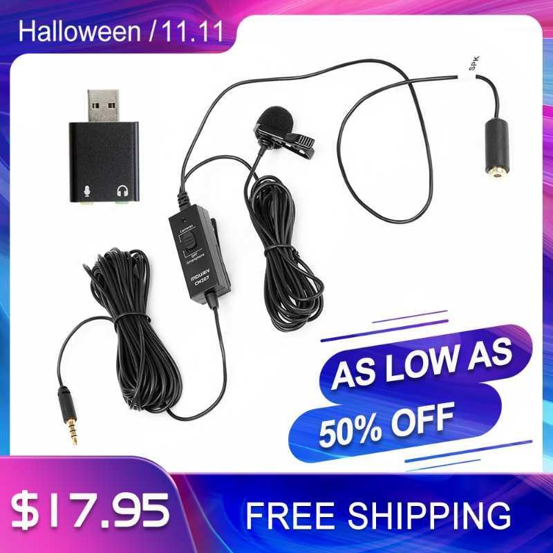 

CM207 Universal Lavalier Microphone with USB Adapter and Monitoring Input Compatible with Laptop, Desktop,Smartphones,Cameras1
