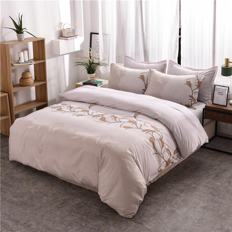 

2-3pcs duvet cover pillowcase set luxury flower comforter bedding set bed linen AU single queen US  Full king home textile, Camel