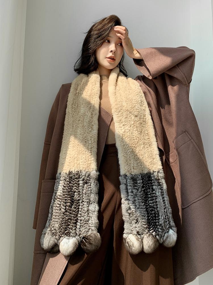 

Chinchilla collar fur scarf winter new style fashion scarf Size:165*15cm