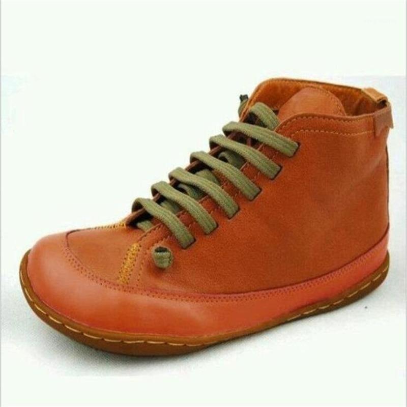 

2020 Women Winter Snow Boots PU Leather Keep Warm Ankle boots Woman Short Vintage Casual 2020 Women Botas Mujer1, Yellow